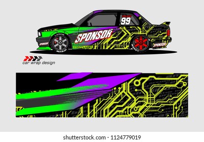 abstract background design vector for car decal and vehicle vinyl wrap