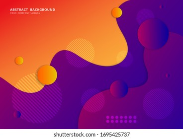 Abstract background for design, Vector and illustration, Fluid gradient liquid abstract geometric shapes banner.