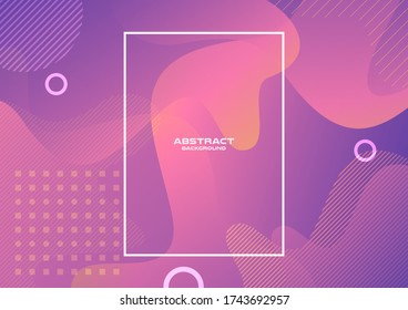 Abstract background for design, Vector and illustration. Fluid gradient liquid abstract geometric shapes banner.
