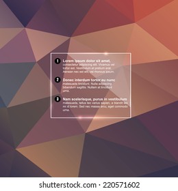 Abstract background for design. Vector Illustration with vector glass panel.