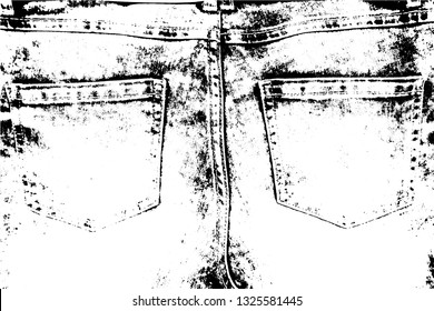 Abstract background design. Vector jeans fabric texture, denim pants back. Overlay illustration over design to create interesting vintage rustic effect and depth. For posters, banners, retro designs.