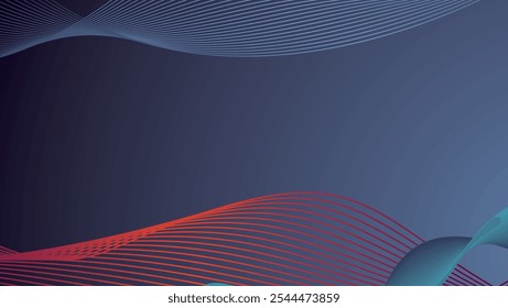 Abstract background design with wavy line pattern. Horizontal vector format for luxury digital business banners, contemporary covers, luxury premium.
