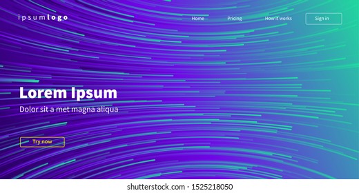 Abstract background design Wavy lines in perspective Technology, science, future style design. Eps10 vector.