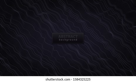 Abstract background design. Wavy lines in perspective. Technology, Big data, science, future style design. Vector.