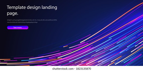 Abstraktes Hintergrunddesign Wavy Linien in Perspektivtechnik, Wissenschaft, Zukunftsstil für Poster oder Webseitenvorlage. futuristische Technologie-Element. Vektorgrafik.