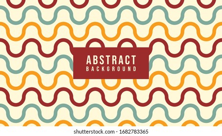 Abstract background design of wavy thick line with 3 colors combination and text in center for cover or banner 