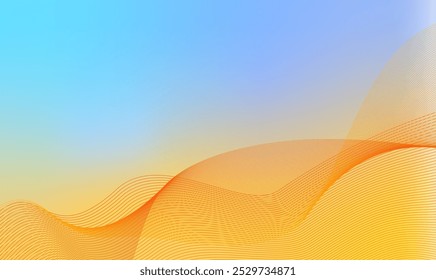 Abstract background design with white line pattern (texture) in orange and blue colour. Abstract horizontal vector template for business banner, formal backdrop, prestigious voucher and Thanksgiving 
