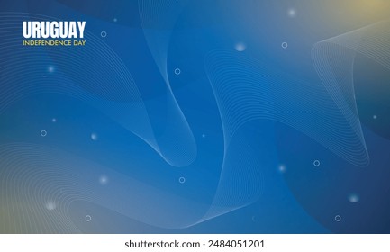 Abstract background design with white lines in blue and simple yellow light background for uruguay independence day campaign