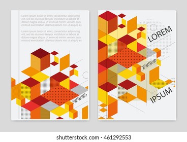 Abstract background design with Yellow boxes Vector template.