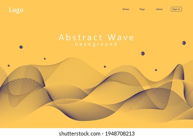 diseño de fondo abstracto Ola amarilla. página de inicio del sitio web. Plantilla para sitios web 