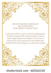 Abstract background for design your text. Card design template. Can be used for invitation, menu, ottoman, card design, for pillow design, banners, signs and others.