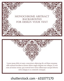 Abstract background for design your text. Card design template. Can be used for invitation, menu, ottoman, card design, for pillow design, banners, signs and others.