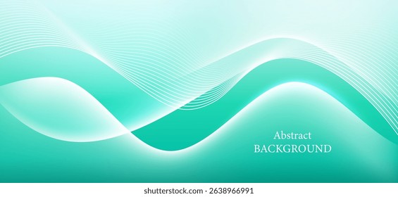 Abstract Background, designed with lines and curves in shades of light green and grey. The lines and waves in the image create a natural movement.