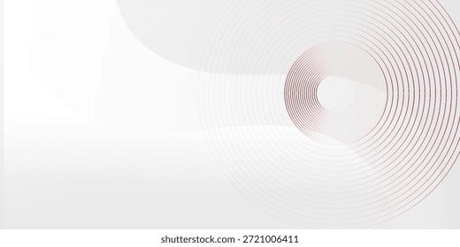 Ein abstrakter Hintergrund, der modern und einfach aussieht, wobei die Hauptelemente Kreise und überlappende Kreislinien sind, in Grau und Rot, um das Gefühl von Bewegung und Gleichgewicht zu betonen.
