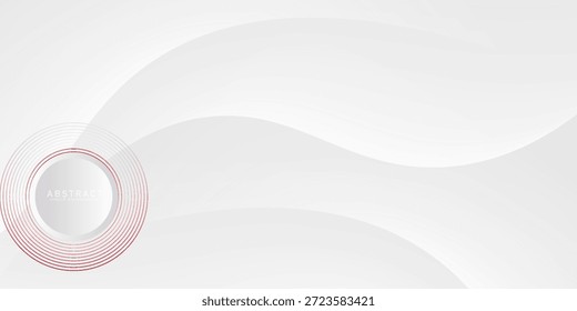Un fondo abstracto diseñado para verse moderno y simple, con los Elementos principales que son las circunferencias y las líneas circulares superpuestas, en gris y rojo para enfatizar la sensación de movimiento y equilibrio.