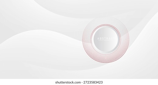 Un fondo abstracto diseñado para verse moderno y simple, con los Elementos principales que son las circunferencias y las líneas circulares superpuestas, en gris y rojo para enfatizar la sensación de movimiento y equilibrio.