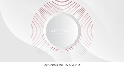 Un fondo abstracto diseñado para verse moderno y simple, con los Elementos principales que son las circunferencias y las líneas circulares superpuestas, en gris y rojo para enfatizar la sensación de movimiento y equilibrio.