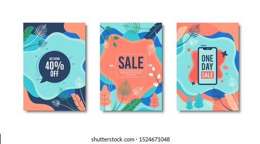 Abstract background designs. Sale content, social media promotional covers, special offer poster. Chat bubble discount, mobile phone sale, summer cover. Social media story liquid designs. Vector
