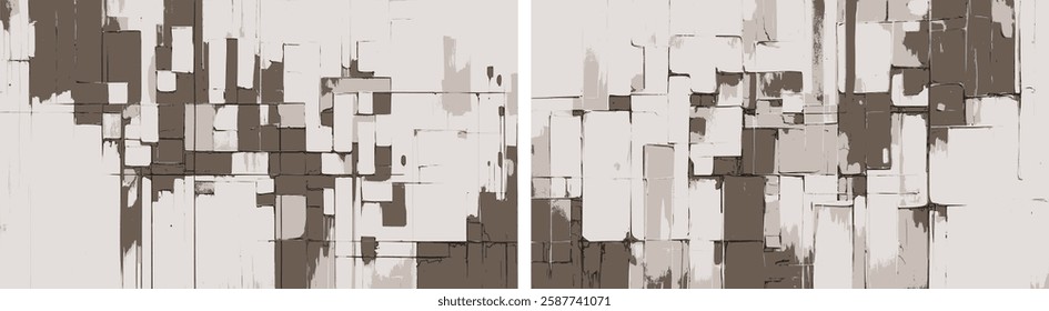 Abstract background designs in sepia color blending textured forms with bold paint strokes, offering a timeless perspective on modern paintings
