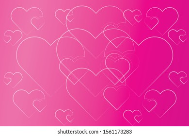 abstract background designs that vary heart shapes randomly with attractive pink color combinations suitable for each design project