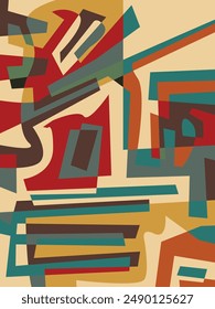 Abstract background designs with various shapes using baroque colors are suitable for modern and minimalist home wall decoration.