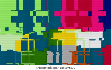 Fondo abstracto de la textura de brillo destruida. Interferencia de TV por cable. Ilustración vectorial.