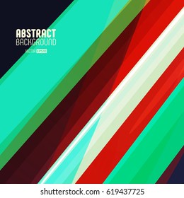 Abstract background with diagonal green and red lines for your design. Vector illustration