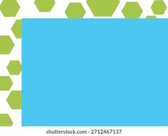 Abstract background with diagonal green stripes and bold cyan rectangle overlay creating modern geometric contrast
