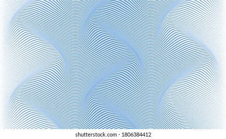 Abstract background of diagonal lines curved in a sinusoid. Long smooth wave in space. Difference thickness simulating volume. Striped background for presentation page. Creative modern line texture.