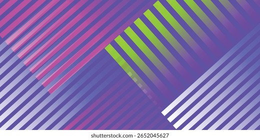 Abstract background with diagonal lines in pink, green, white and shades of purple.