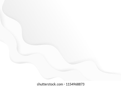 Abstract background with diagonal paper waves. Realistic vector shadow. Empty space for text or illustrations. White-gray wavy texture with smooth shapes. Origami style.