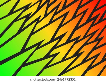 Abstract background with diagonal spike pattern and with Rastafari color theme