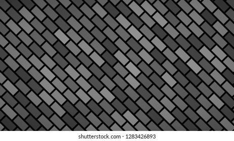 Abstract background of diagonally arranged rectangles in dark gray colors