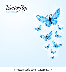 Abstract background with diamond butterflies for your design
