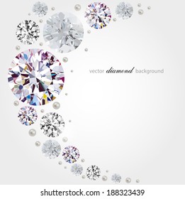 Abstract background with diamonds and pearls