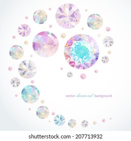 Abstract background with diamonds and pearls