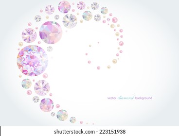 Abstract background with diamonds and pearls