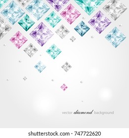 Abstract background with diamonds and pearls