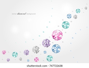 Abstract background with diamonds and pearls