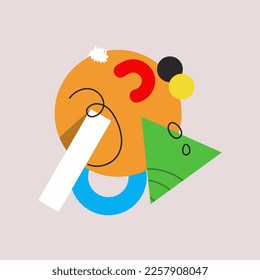 Abstract background with different color shapes. Geometric figure flying. Cover for web, banner, background. Vector illustration concept