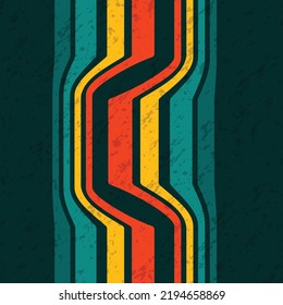 Abstract background with different form lines sample colors. Retro style stripped wallpaper
