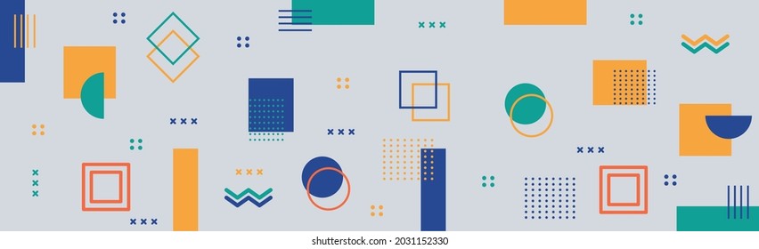 Abstract background with different geometric shapes