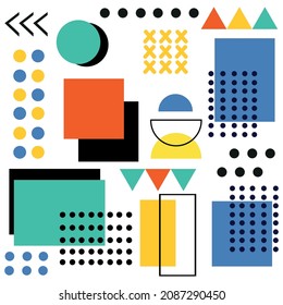 Fondo abstracto con diferentes formas geométricas - Vector