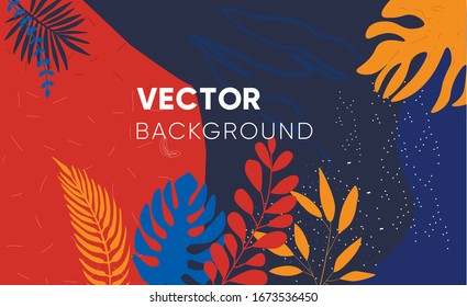 Abstract background with different leaves