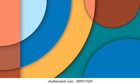 Abstract background with different levels surfaces and circles, material design