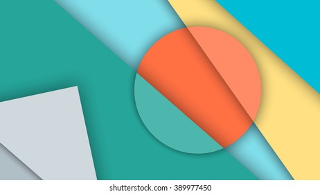 Abstract background with different levels surfaces and circles, material design