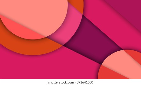 Abstract background with different levels surfaces and circles, material design