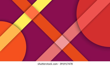 Abstract background with different levels surfaces and circles, material design