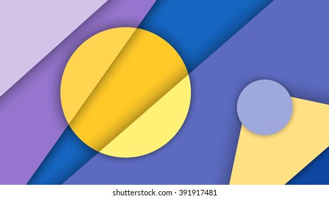 Abstract background with different levels surfaces and circles, material design