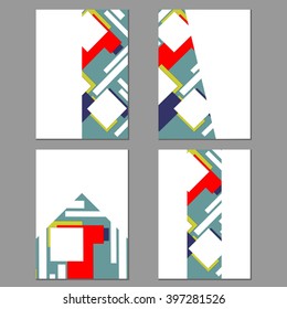 Abstract background with different levels surfaces, material design  colored papers.
Vector brochure, flyer, magazine cover & poster template.
Designer abstract perspective background.
